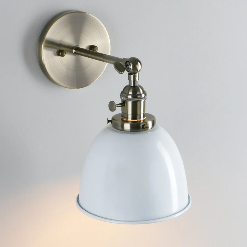 Pathson 16,5 cm vintage industriel en métal Abat-jour ombelle rétro Applique murale lampe Luminaire