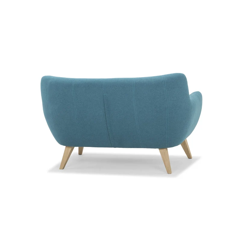 Scandinavian Design, Oscar canapé, 2 places, tissu bleu, 132 x 79 x 80 cm
