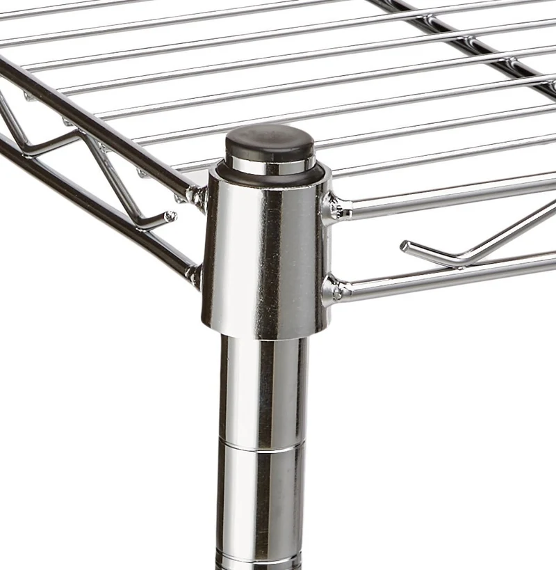 AmazonBasics Étagère 3 niveaux à roulettes - Chrome