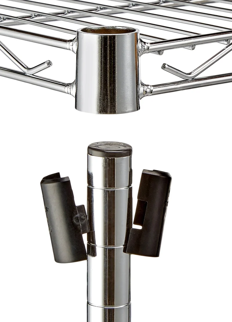 AmazonBasics Étagère 3 niveaux à roulettes - Chrome