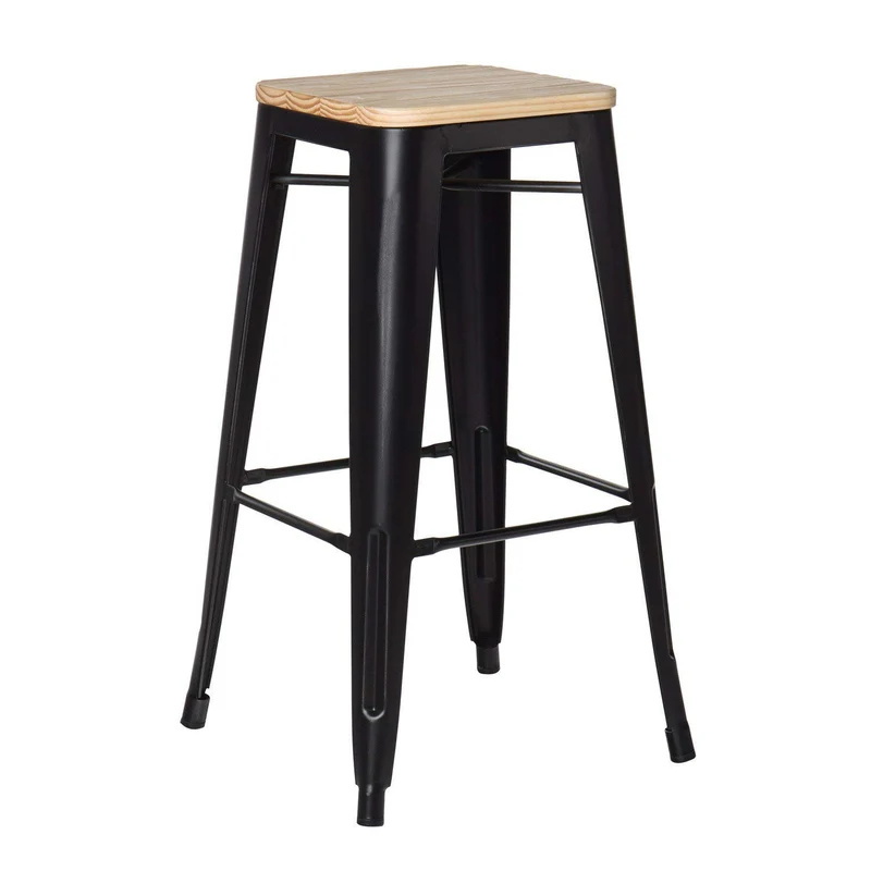 SKLUM Tabouret Haut LIX Vintage Bois Noir - (Plus de Couleurs)