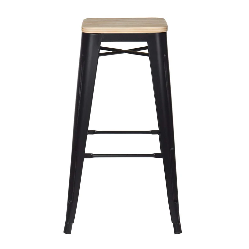 SKLUM Tabouret Haut LIX Vintage Bois Noir - (Plus de Couleurs)