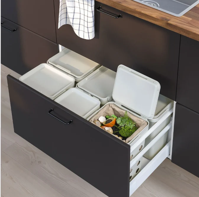 HÅLLBAR waste bin , light grey, 10 l