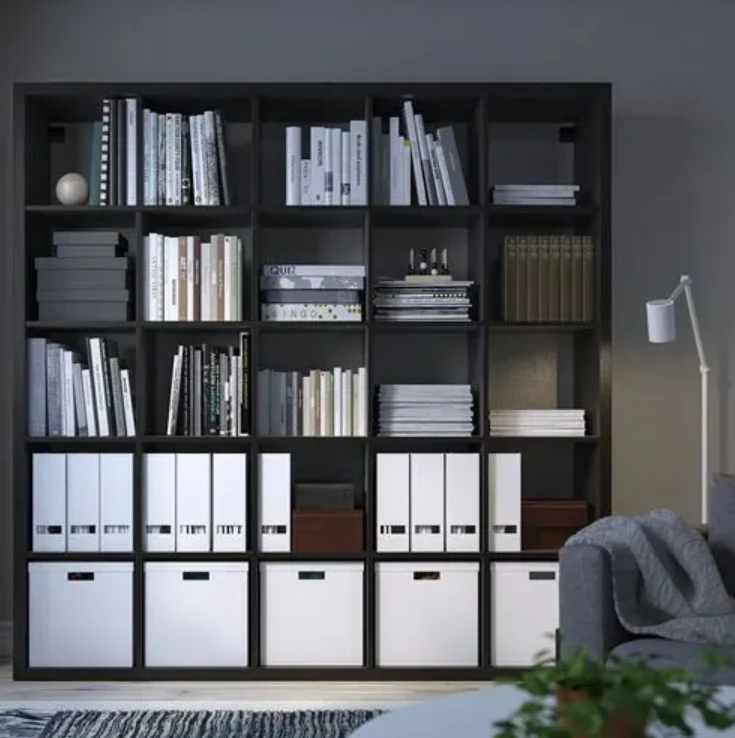 KALLAX open shelving unit , blackbrown, 182x182 cm