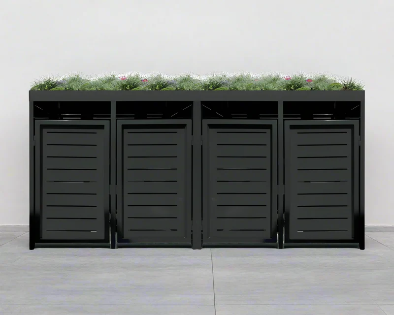 PREMIUM Design 4er Mülltonnenbox
