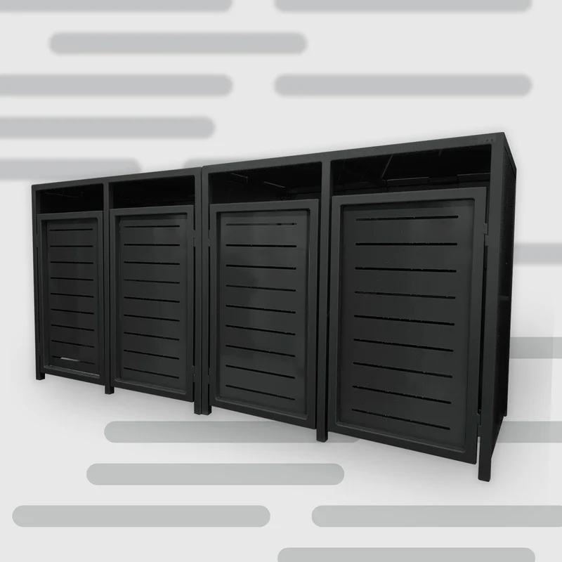 PREMIUM Design 4er Mülltonnenbox