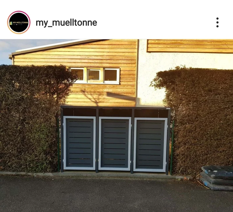 PREMIUM Design 3er Mülltonnenbox