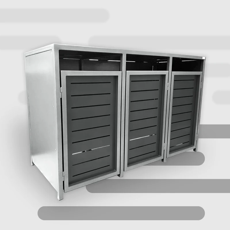 PREMIUM Design 3er Mülltonnenbox