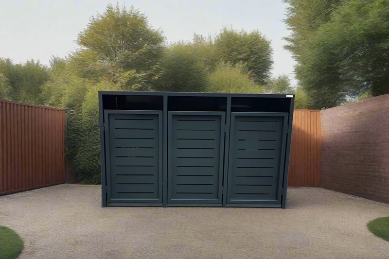 PREMIUM Design 3er Mülltonnenbox