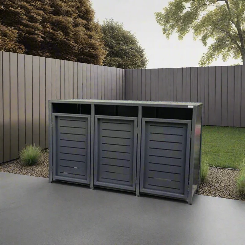 PREMIUM Design 3er Mülltonnenbox
