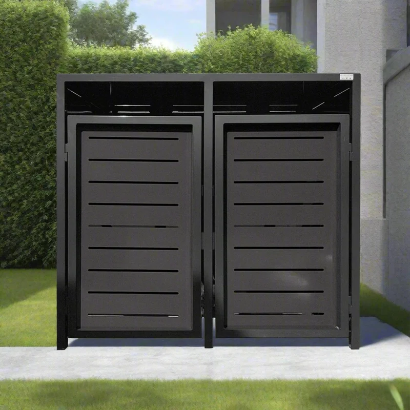PREMIUM Design 2er Mülltonnenbox