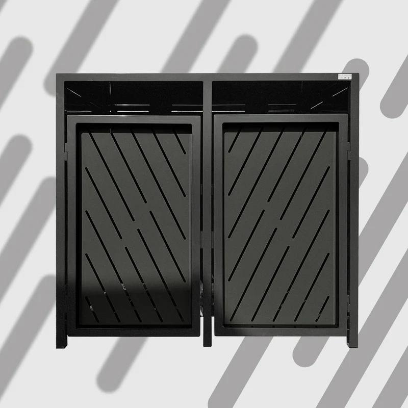 PREMIUM Design 2er Mülltonnenbox