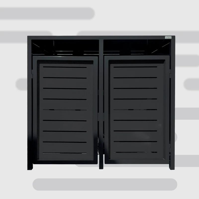 PREMIUM Design 2er Mülltonnenbox