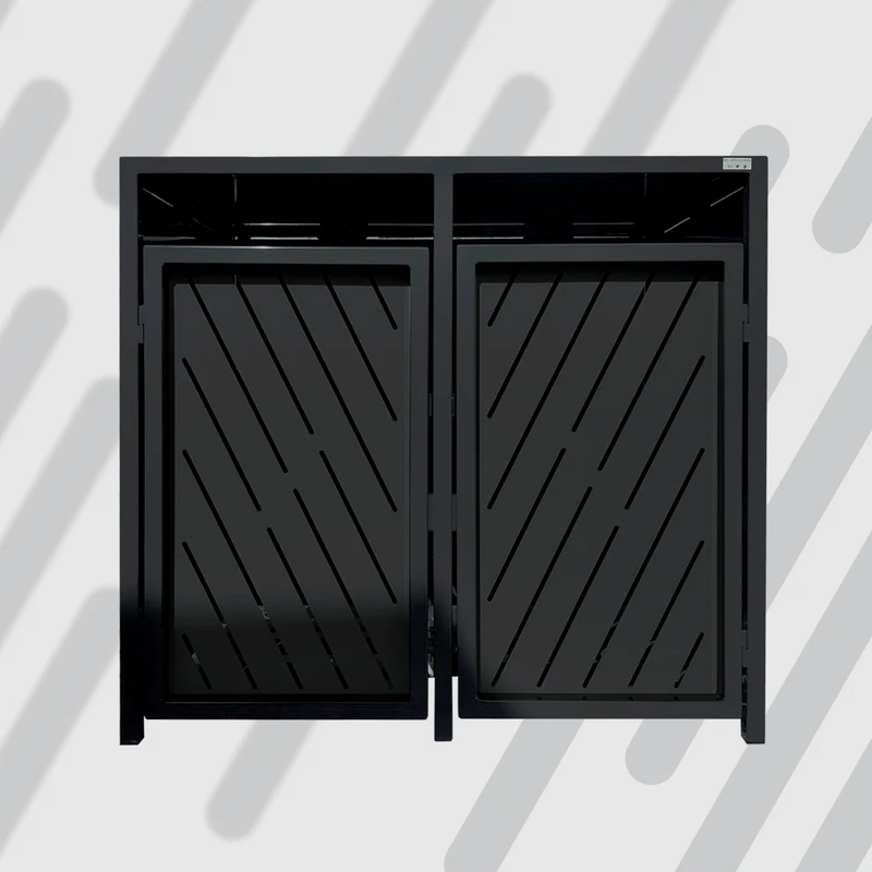 PREMIUM Design 2er Mülltonnenbox