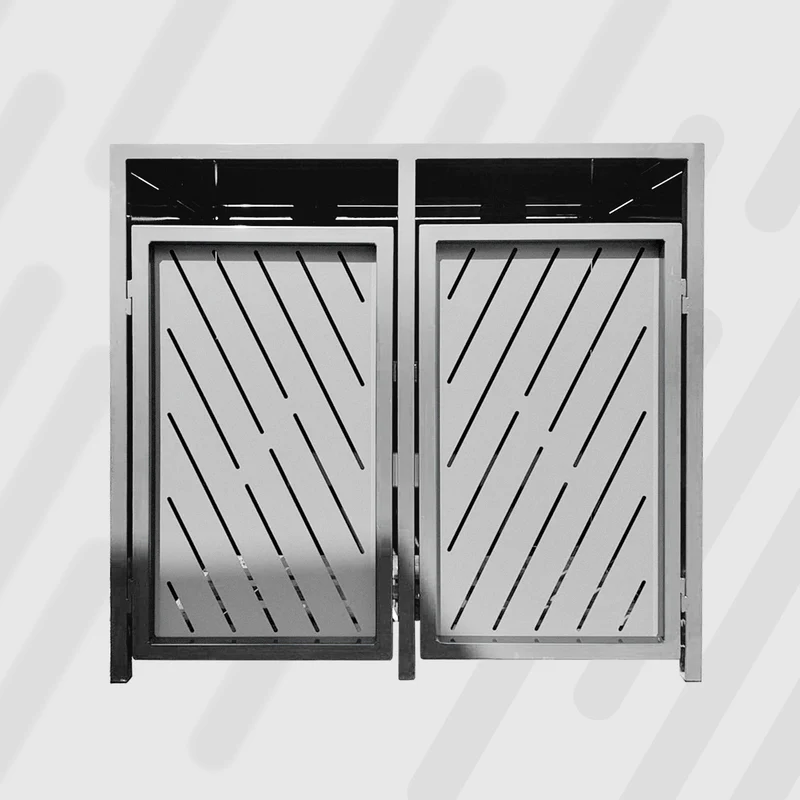 PREMIUM Design 2er Mülltonnenbox