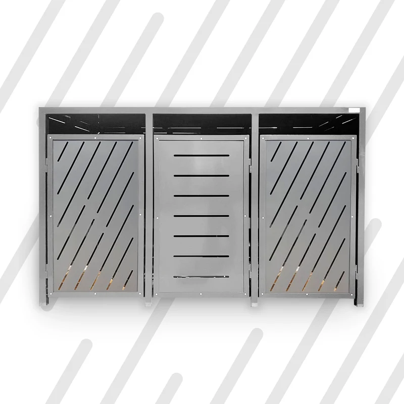 PREMIUM Metall 3er Mülltonnenbox