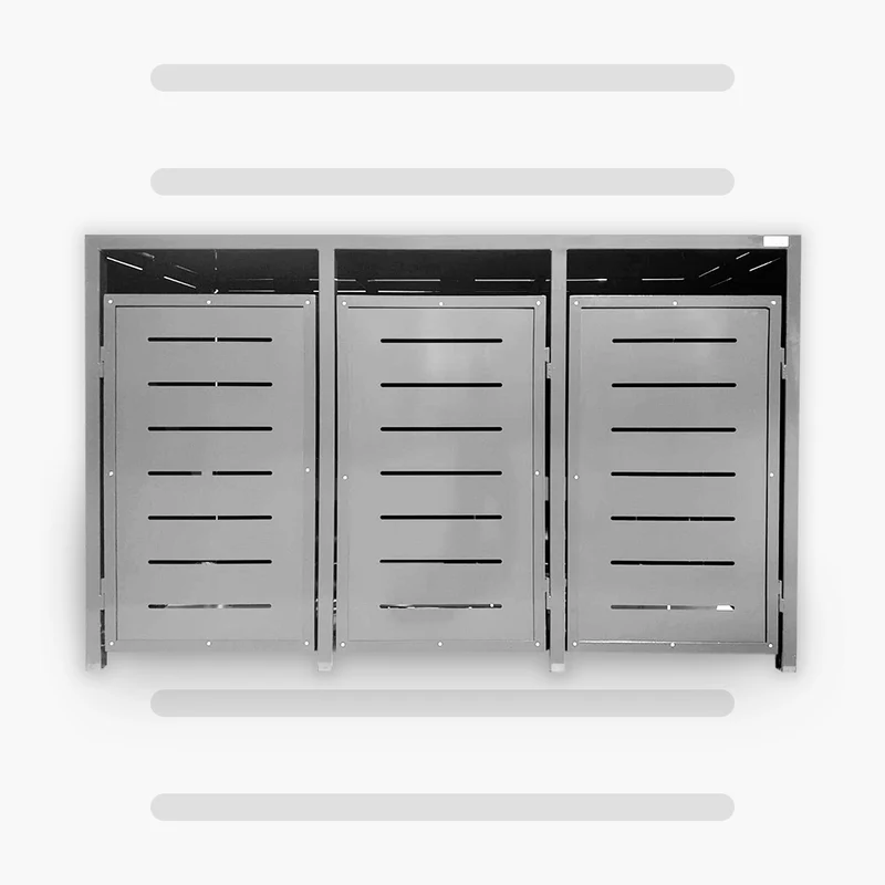 PREMIUM Metall 3er Mülltonnenbox