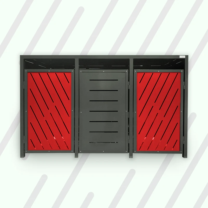 PREMIUM Metall 3er Mülltonnenbox
