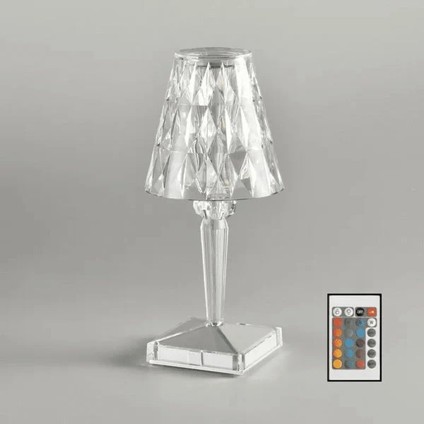 Lampe de Table LED Cristal 3-en-1 Sans Fil Rechargeable