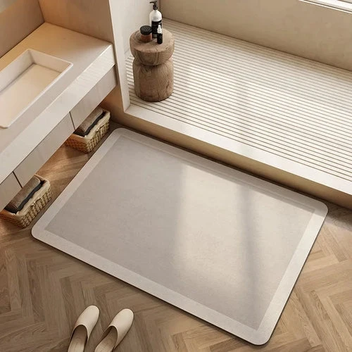 Tapis de Salle de Bain Rectangulaire à Séchage Rapide Antidérapant