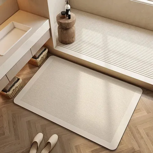 Tapis de Salle de Bain Rectangulaire à Séchage Rapide Antidérapant