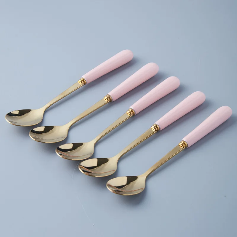 Ensemble de Couverts en Acier Inoxydable avec Manche en Céramique