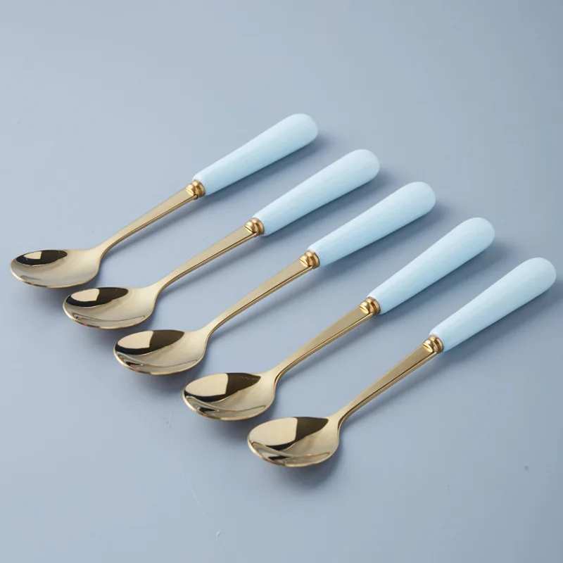 Ensemble de Couverts en Acier Inoxydable avec Manche en Céramique