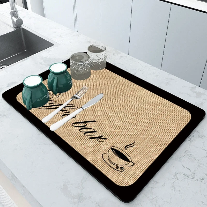 Tapis de cuisine antidérapant ultra-absorbant pour évier