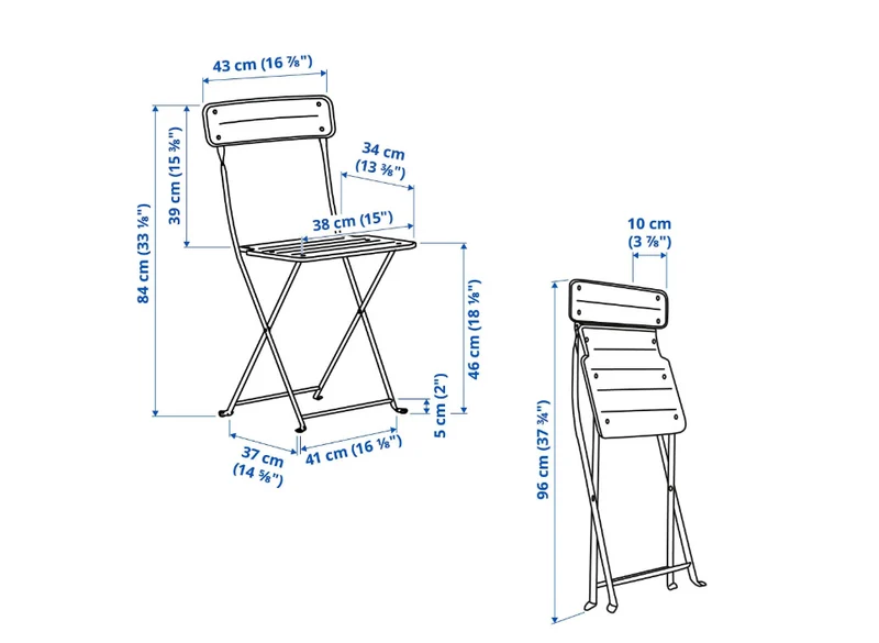 SUNDSÖ foldable chair , bright orange, without cushion
