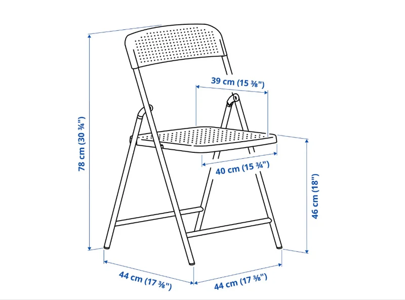 TORPARÖ foldable chair , white, without cushion