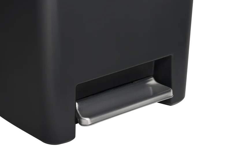 POUBELLE 46L CHARBON À PÉDALE INOX RUBBERMAID