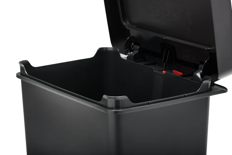 POUBELLE 46L CHARBON À PÉDALE INOX RUBBERMAID