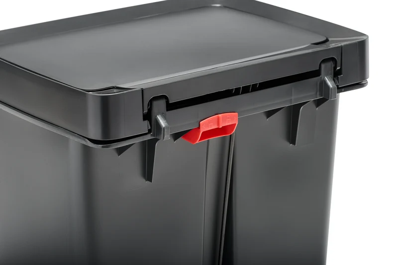 POUBELLE 46L CHARBON À PÉDALE INOX RUBBERMAID