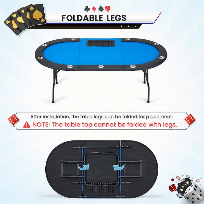 AVAWING 9 Players Game Poker Table Casino Leisure