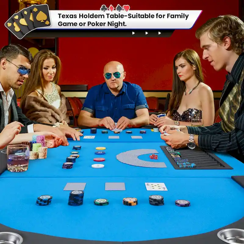 AVAWING 9 Players Game Poker Table Casino Leisure
