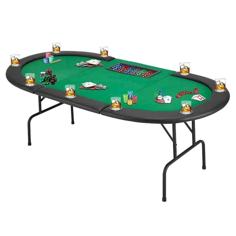 AVAWING 9 Players Game Poker Table Casino Leisure