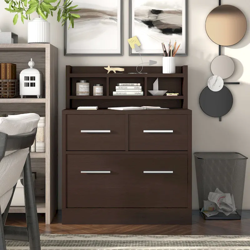Greene Transitional 3-Drawer Wood File Cabinet Work Station by Porch & Den