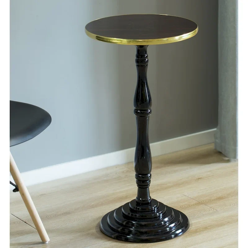 Round Wooden Side Table, Living Room Accent Pedestal End Table - Modern Furniture, Decorative Stand, Small Space Solution
