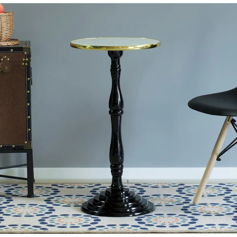 Round Wooden Side Table, Living Room Accent Pedestal End Table - Modern Furniture, Decorative Stand, Small Space Solution