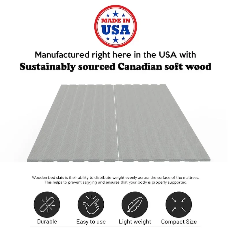 0.75 Vertical Heavy Duty Mattress Support Wooden Slats with Cover.