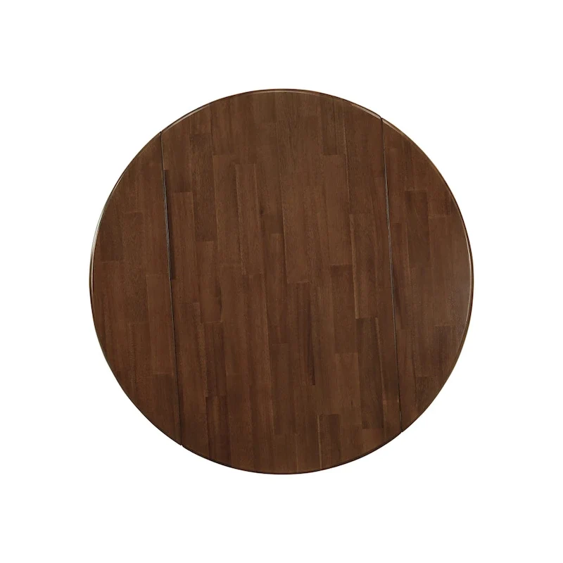 East West Furniture Dublin Modern Kitchen Table - a Round Dining Table Top with Dropleaf & Pedestal Base, (Finish Option)