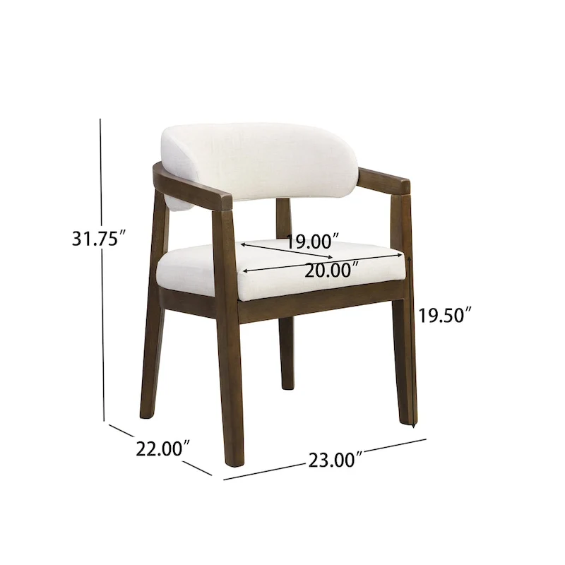 Christopher Knight Home - Carter Modern Dining Armchair Set of 2 with Upholstered Seating and Solid Wood Frame