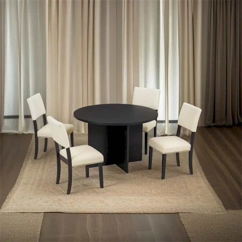 Modern 5-Piece Round Dining Table Set
