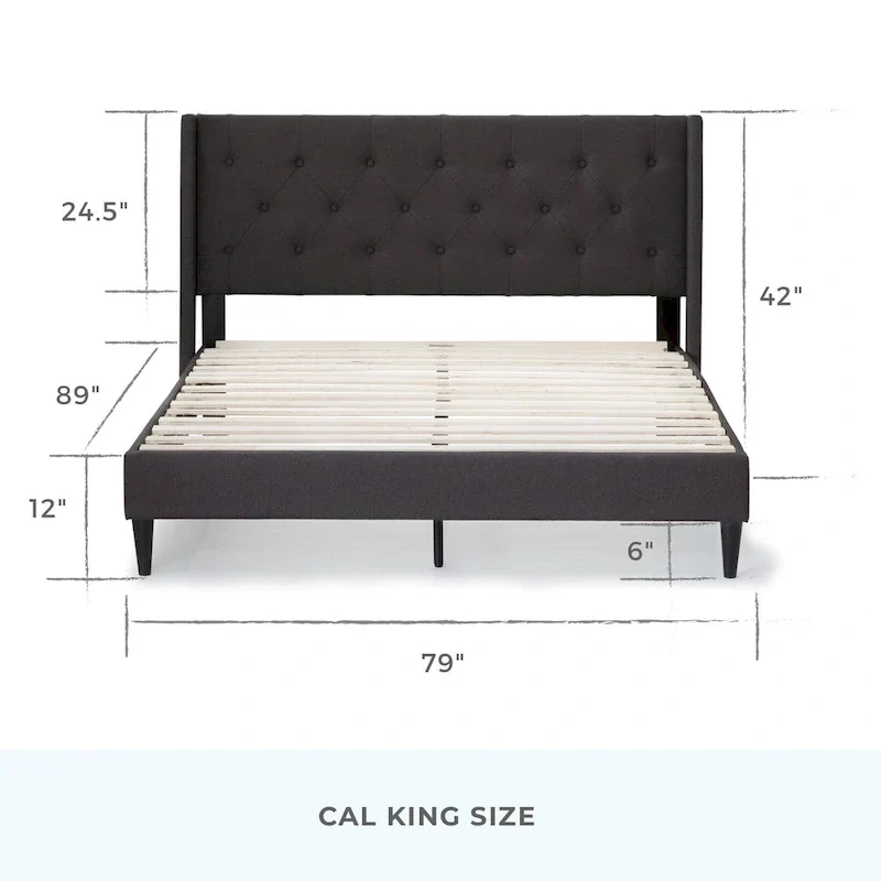 Brookside Isabelle Button Tufted Wingback Upholstered Bed
