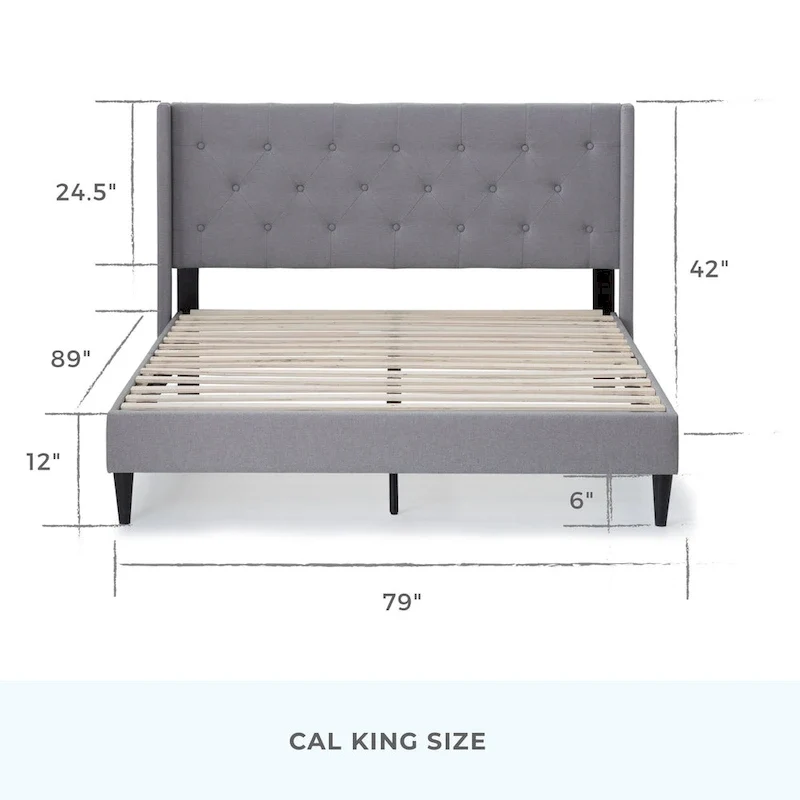 Brookside Isabelle Button Tufted Wingback Upholstered Bed