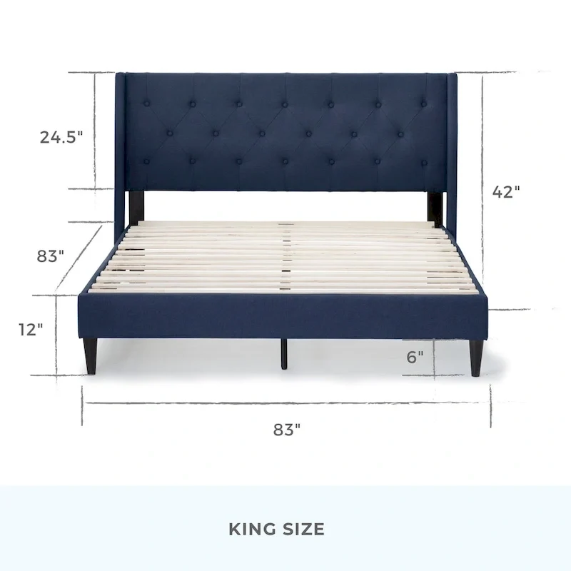 Brookside Isabelle Button Tufted Wingback Upholstered Bed