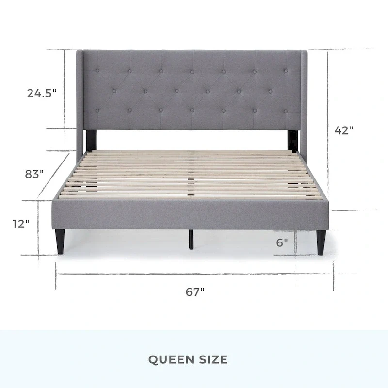 Brookside Isabelle Button Tufted Wingback Upholstered Bed