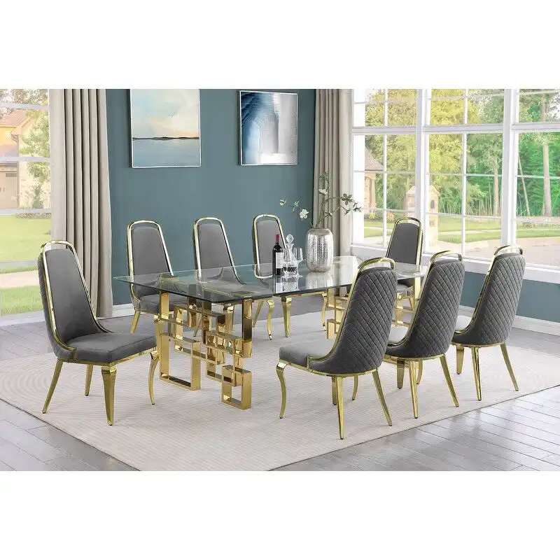 Best Quality Furniture Big Glass Table Dining Sets