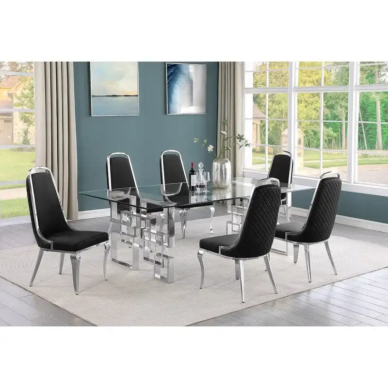 Best Quality Furniture Big Glass Table Dining Sets