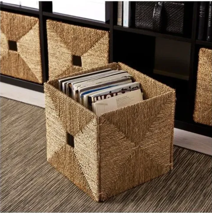 KNIPSA basket , seagrass, 32x33x32 cm